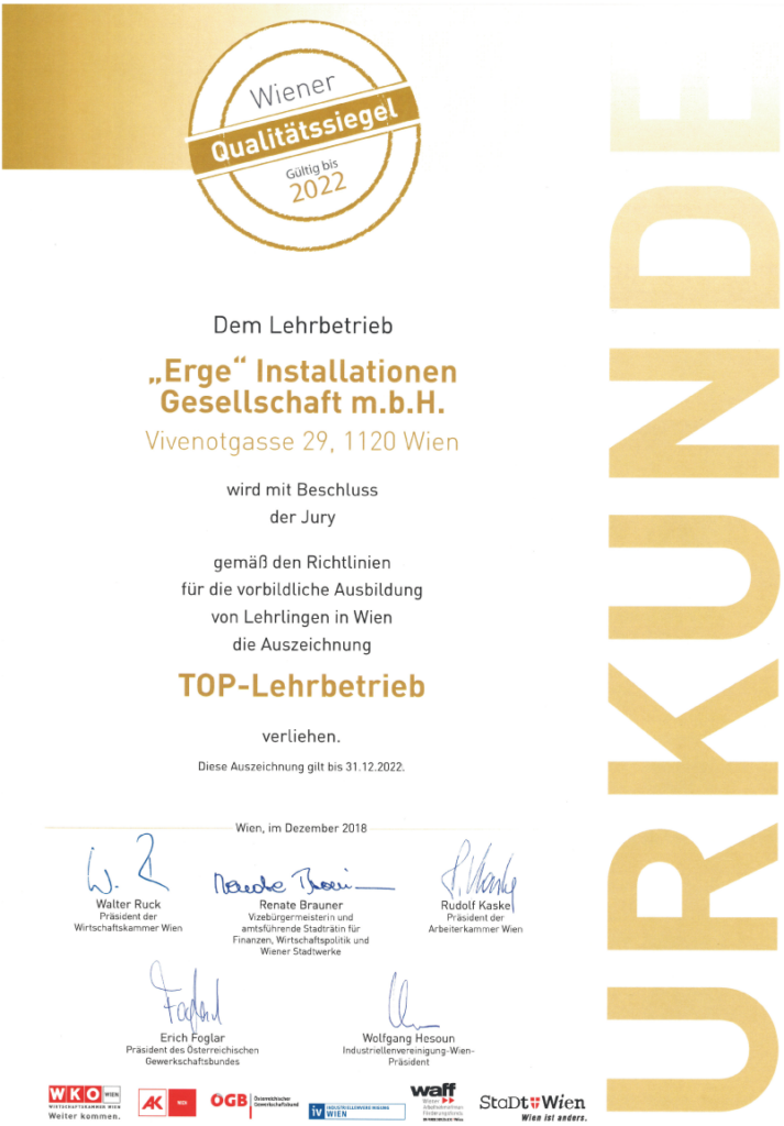 Top Lehrbetrieb Wien